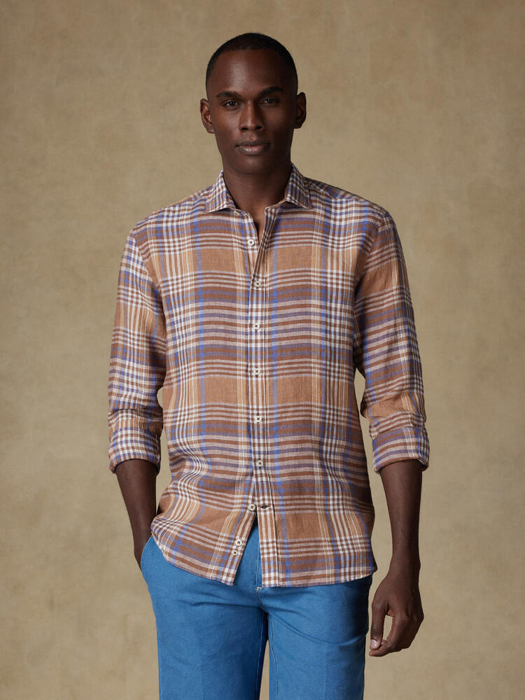 Chemise Percy en lin à motif tartan Outlet