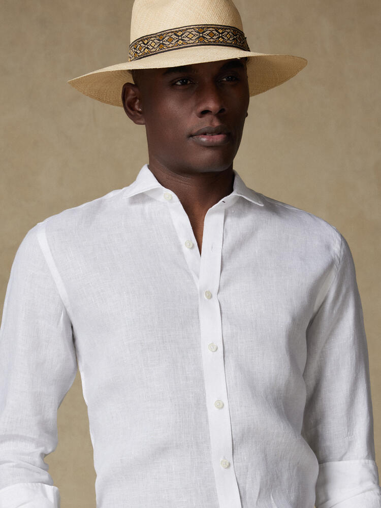 Chemise cintrée Olaf en lin blanc Chemises Homme