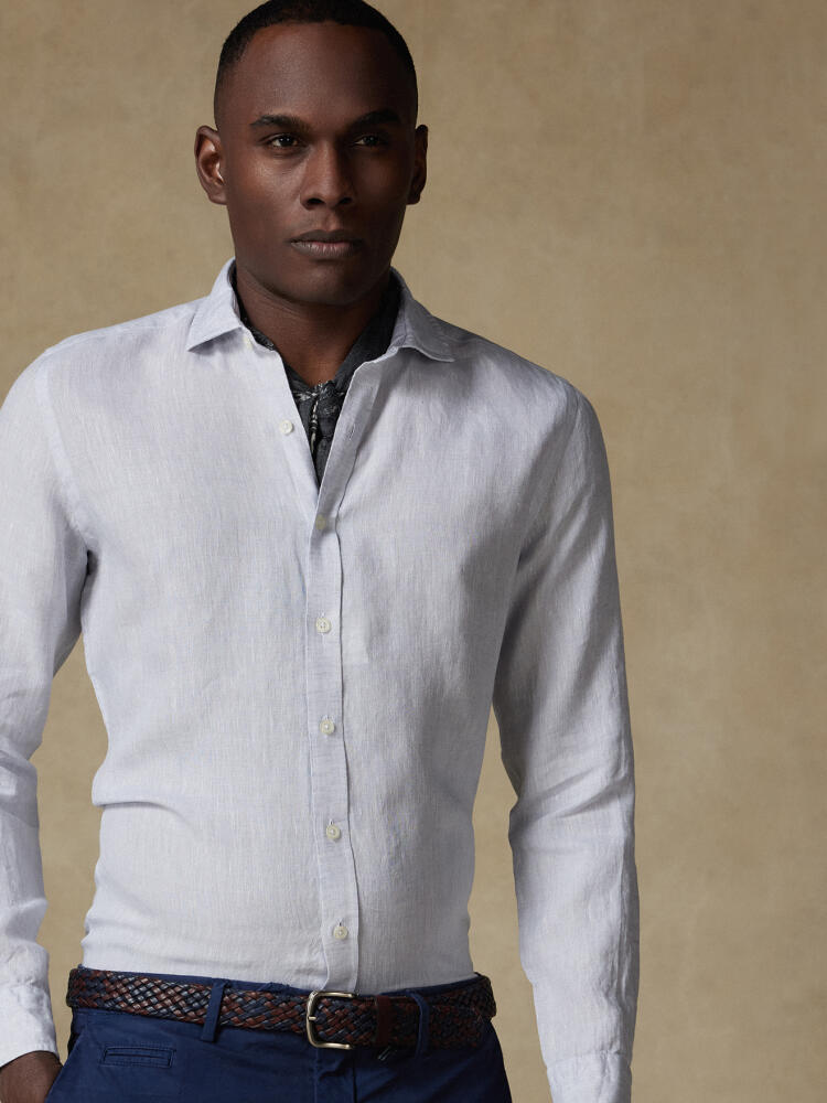 Chemise cintrée Olaf en lin gris Chemises Homme