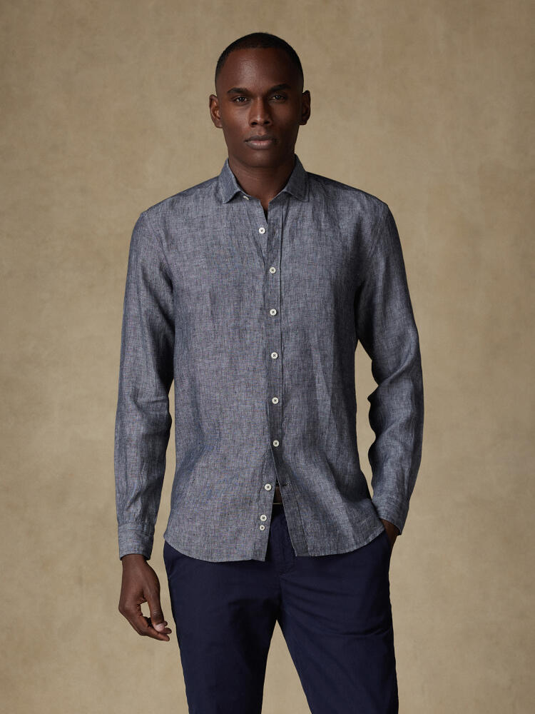 Chemise cintrée Olaf en lin anthracite Chemises Homme