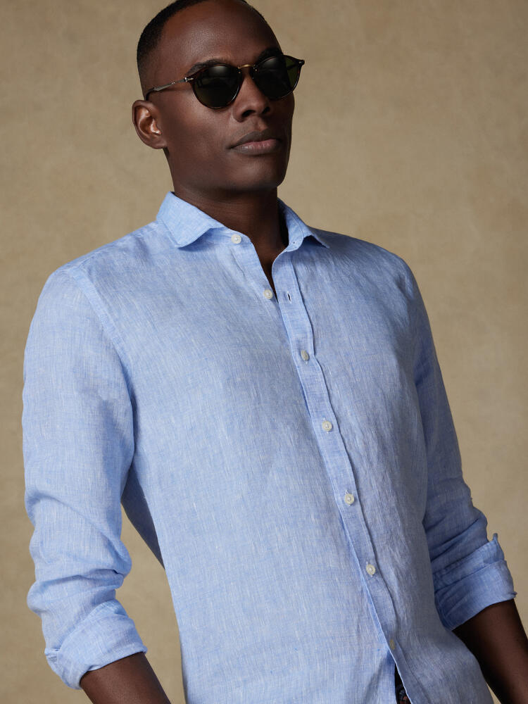 Chemise cintrée Olaf en lin ciel Chemises Homme