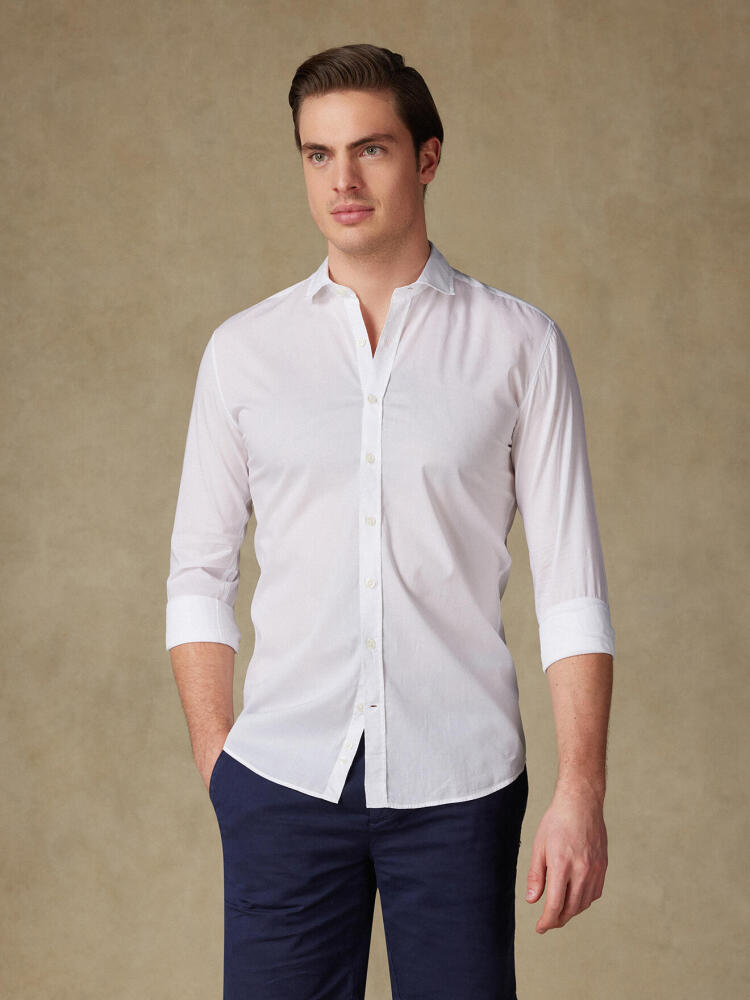Chemise cintrée en voile blanche Chemises Homme