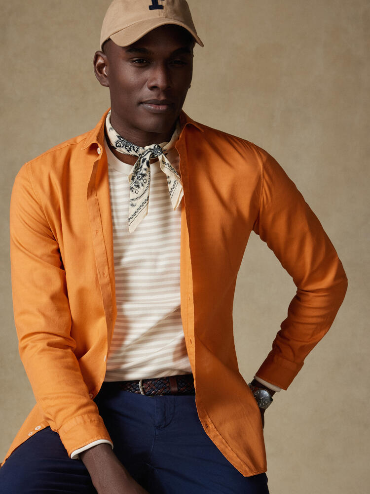 Chemise orange en light coton Outlet