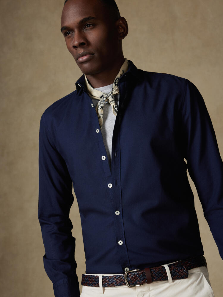 Chemise marine en light coton Outlet