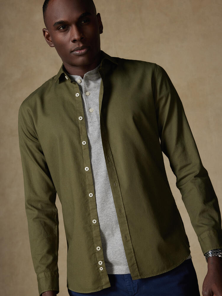 Chemise kaki en light coton Outlet