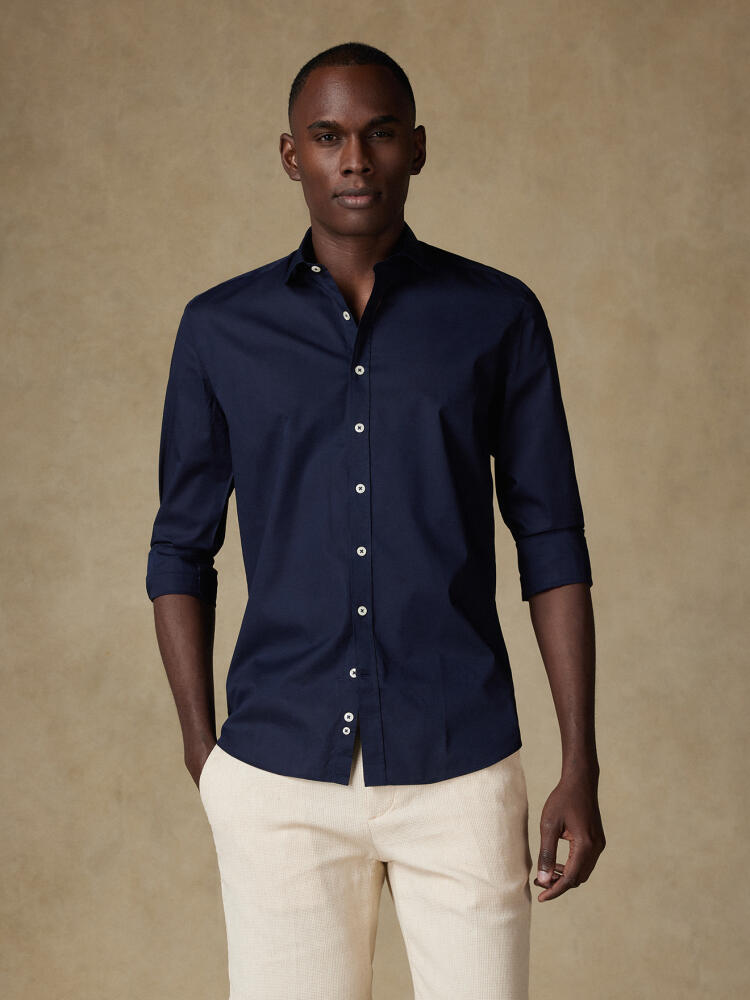 Chemise marine en voile de coton Chemises Homme