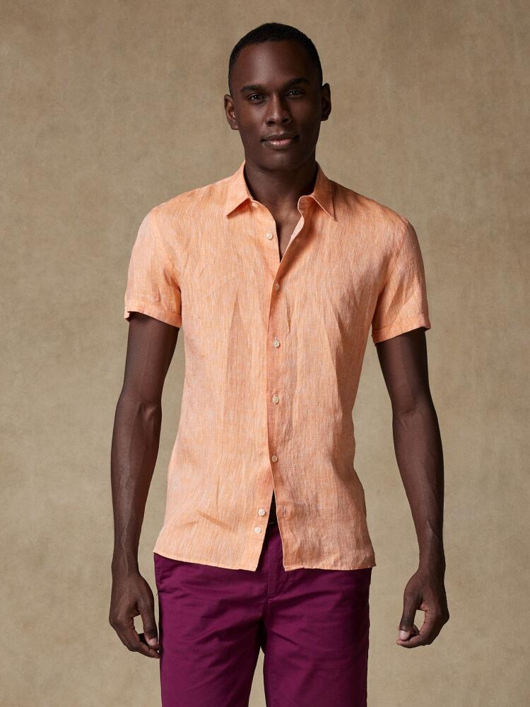 Chemise Cody en lin orange - Manches Courtes Chemises Homme
