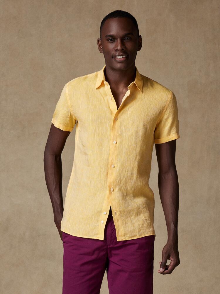 Chemise Cody en lin jaune - Manches Courtes Chemises Homme