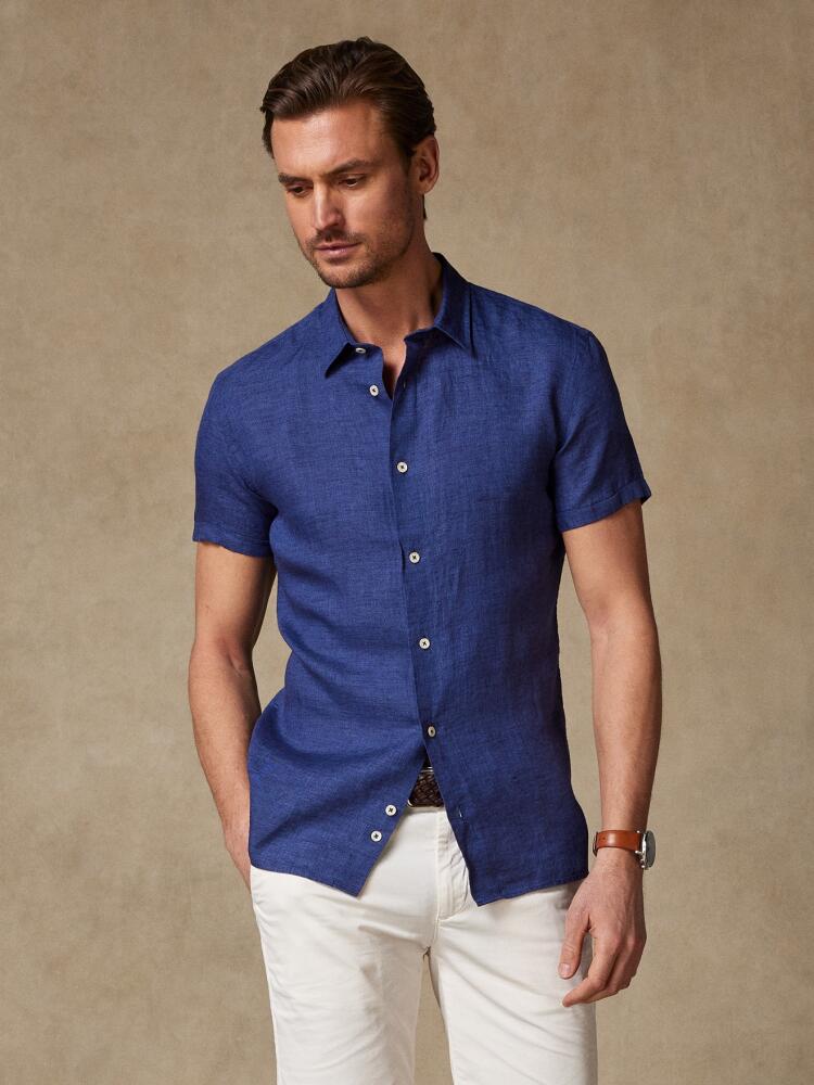 Chemise Cody en lin marine - Manches Courtes Chemises Homme