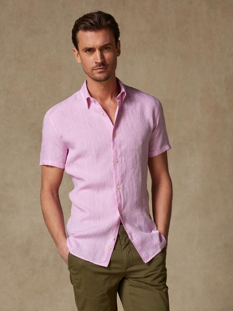 Chemise Cody en lin rose - Manches Courtes Chemises Homme
