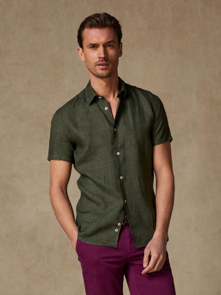 Chemise Cody en lin kaki - Manches Courtes Chemises Homme