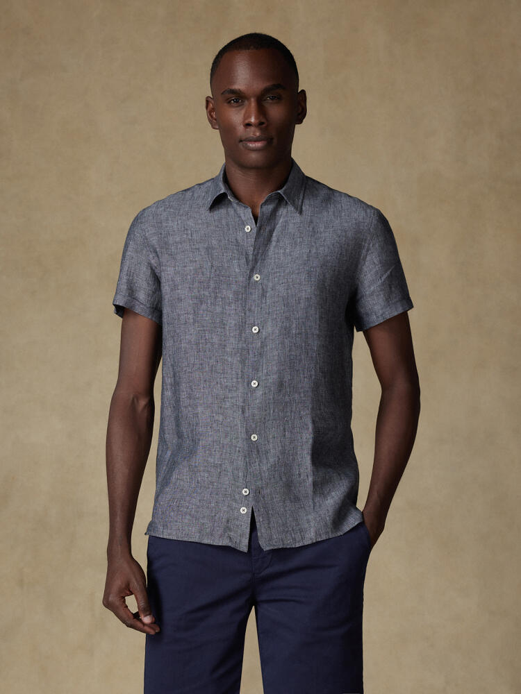 Chemise manches courtes Olaf en lin anthracite Chemises Homme