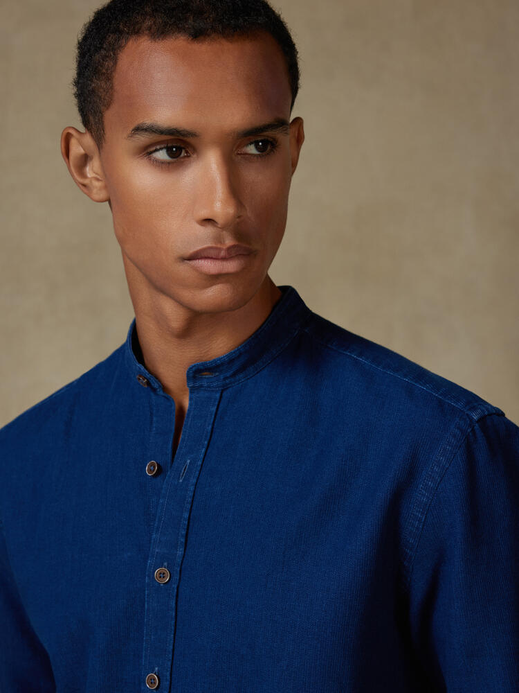 Chemise Cross indigo - Col mao Chemises Coupe Classique Indigo