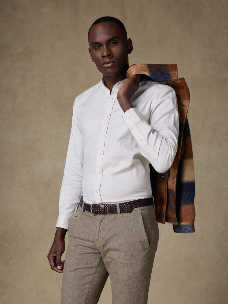 Chemise Hall en flanelle sable - Col Mao Outlet