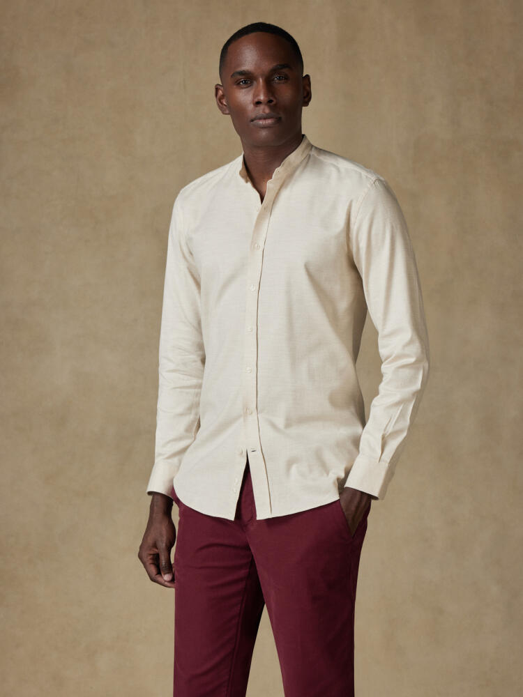 Chemise cintrée col mao Callum sable Chemises Homme