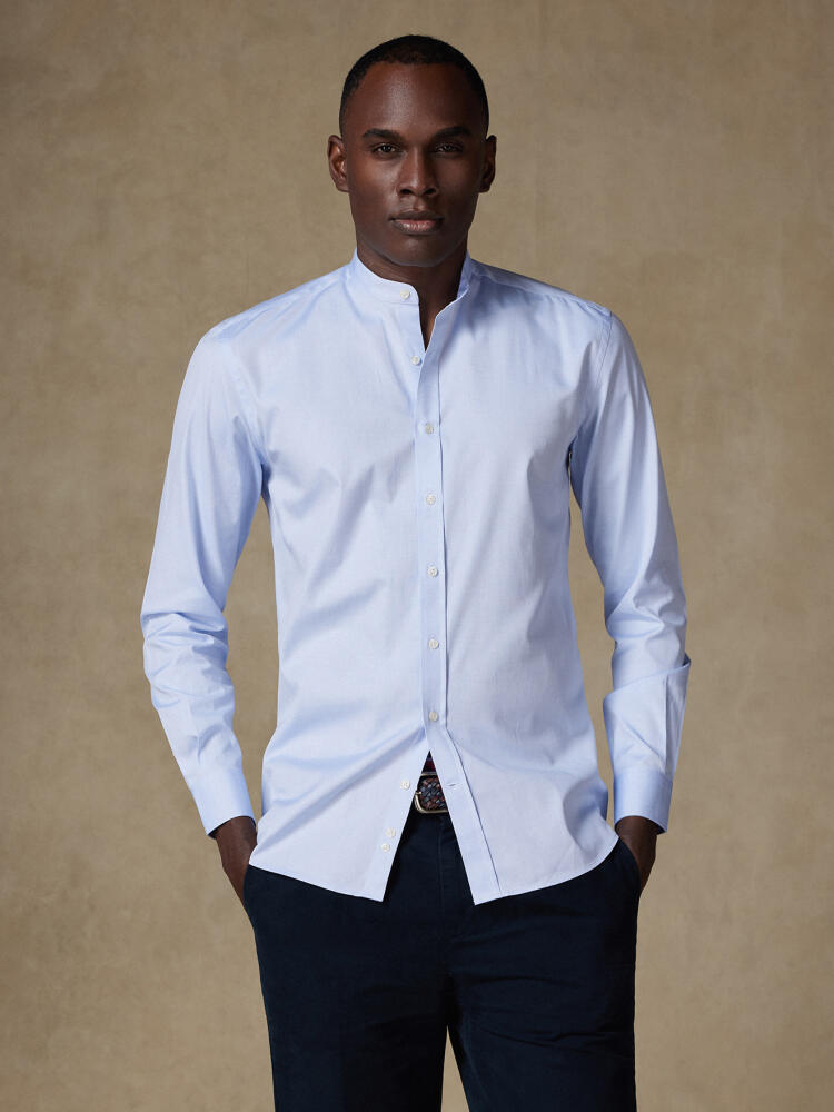 Chemise cintrée en pin point ciel Chemises Homme