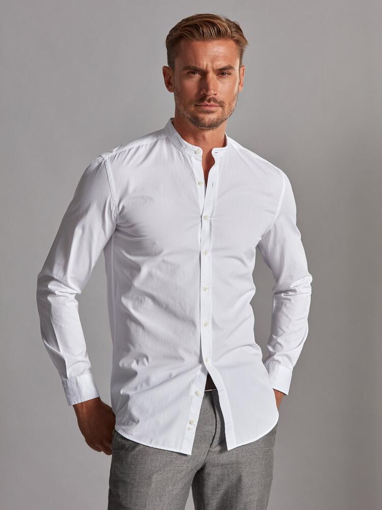 Chemise cintrée en popeline blanche - Col Mao Chemises Homme