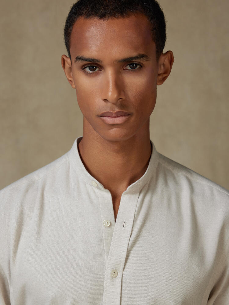 Chemise Storm en flanelle off-white - Col mao Chemises Casual Classique