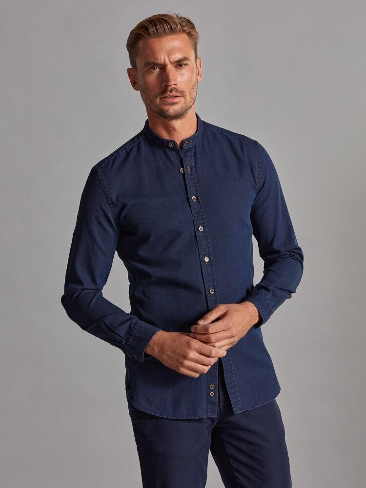 Chemise Windsor en denim à effet oxford - Col Mao Chemises Homme