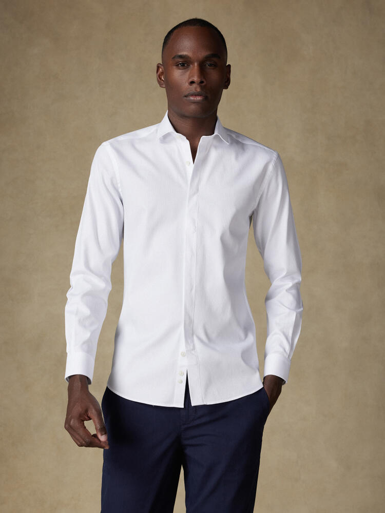 Chemise Aaron en piqué blanc - Gorge cachée Chemises Homme
