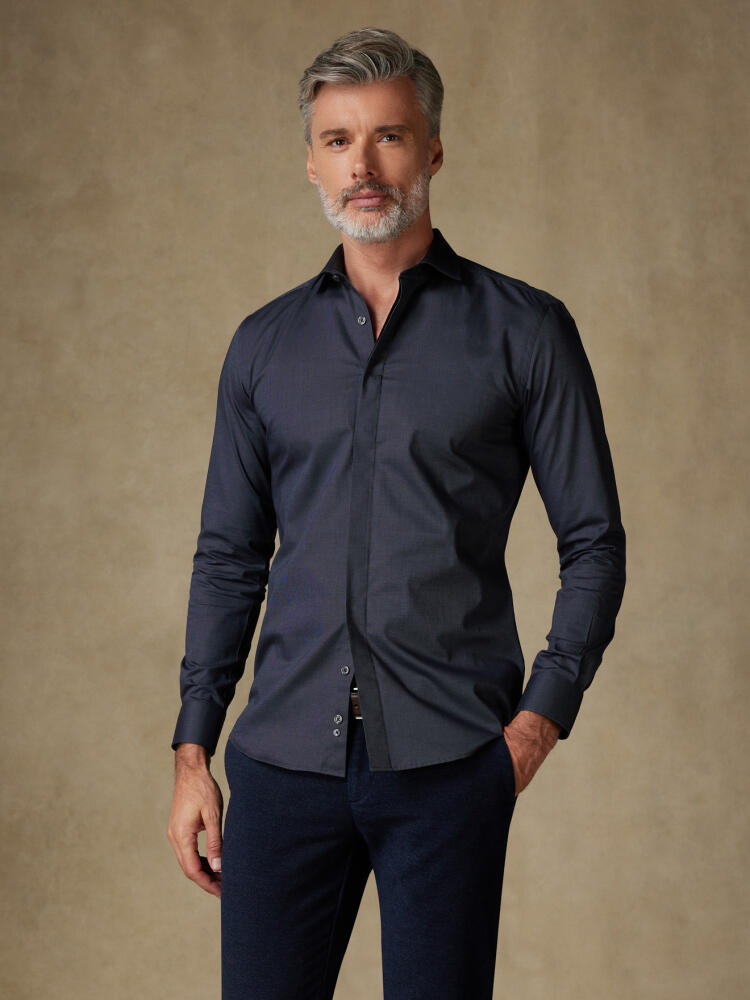 Chemise Bob en micro-oxford anthracite - Gorge Cachée Chemises Homme