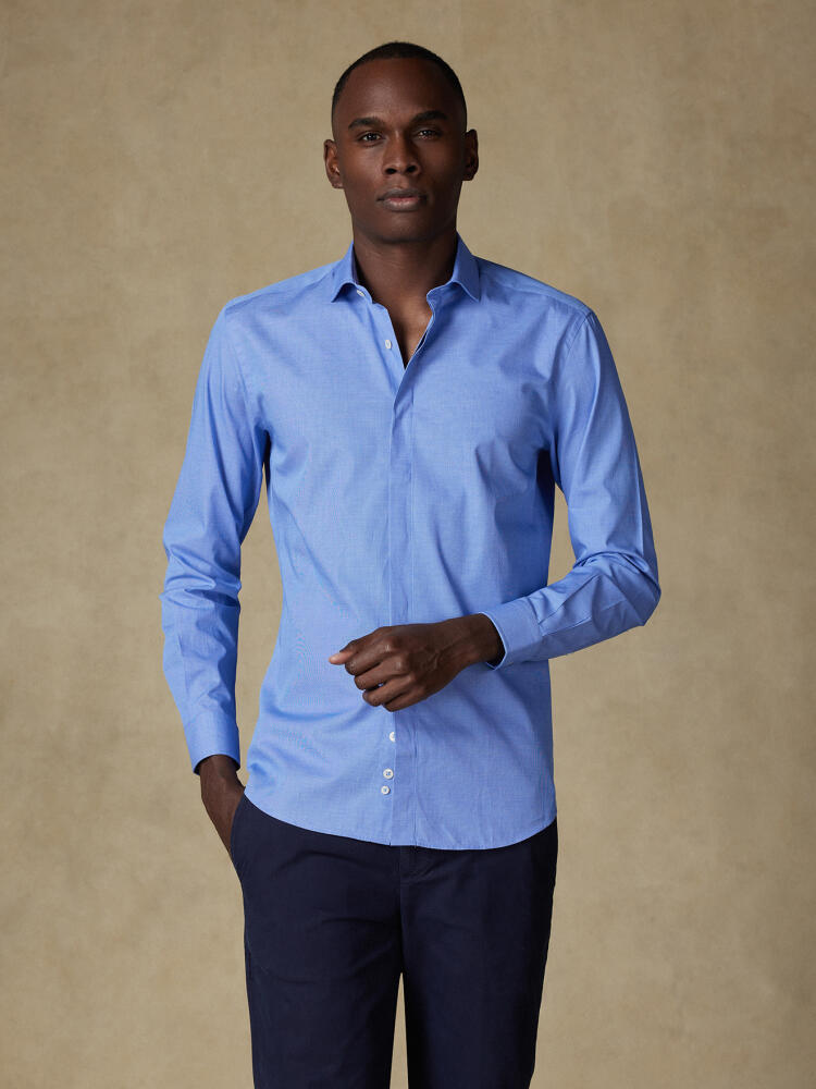 Chemise Daria en popeline bleu - Gorge Cachée Chemises Homme