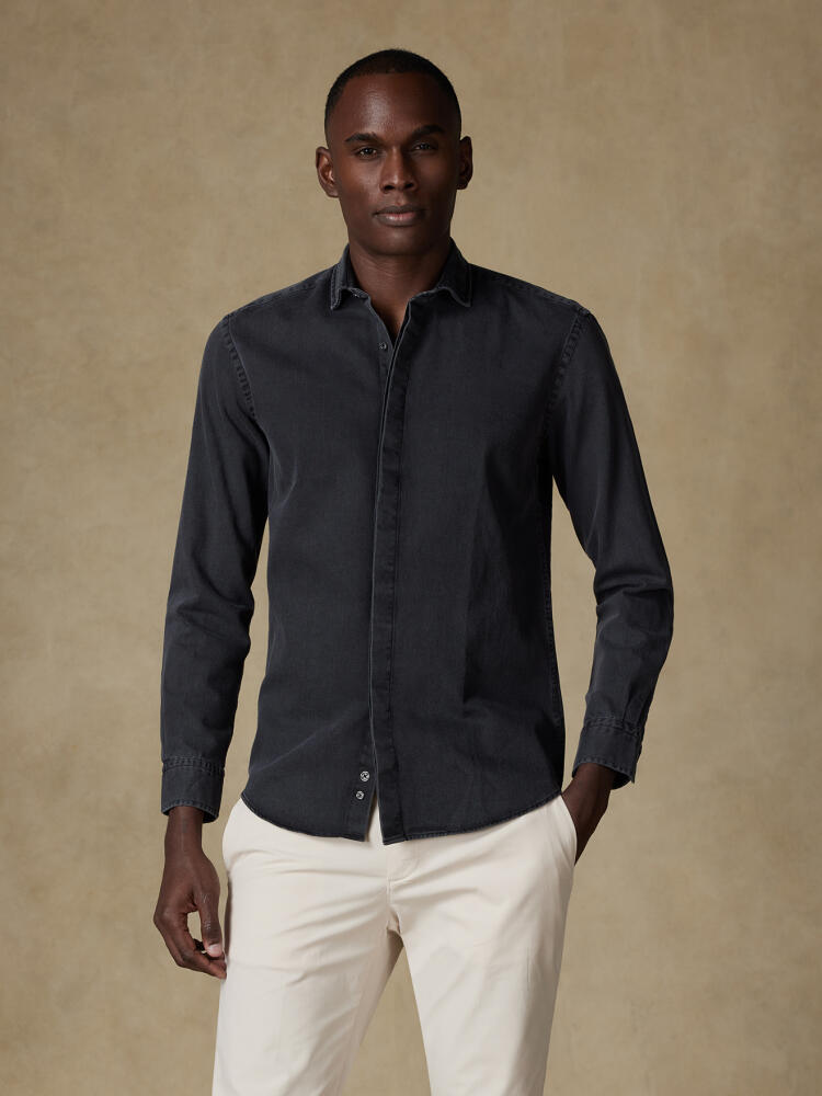 Chemise Gustav en denim carbone  - Gorge cachée Chemises Homme