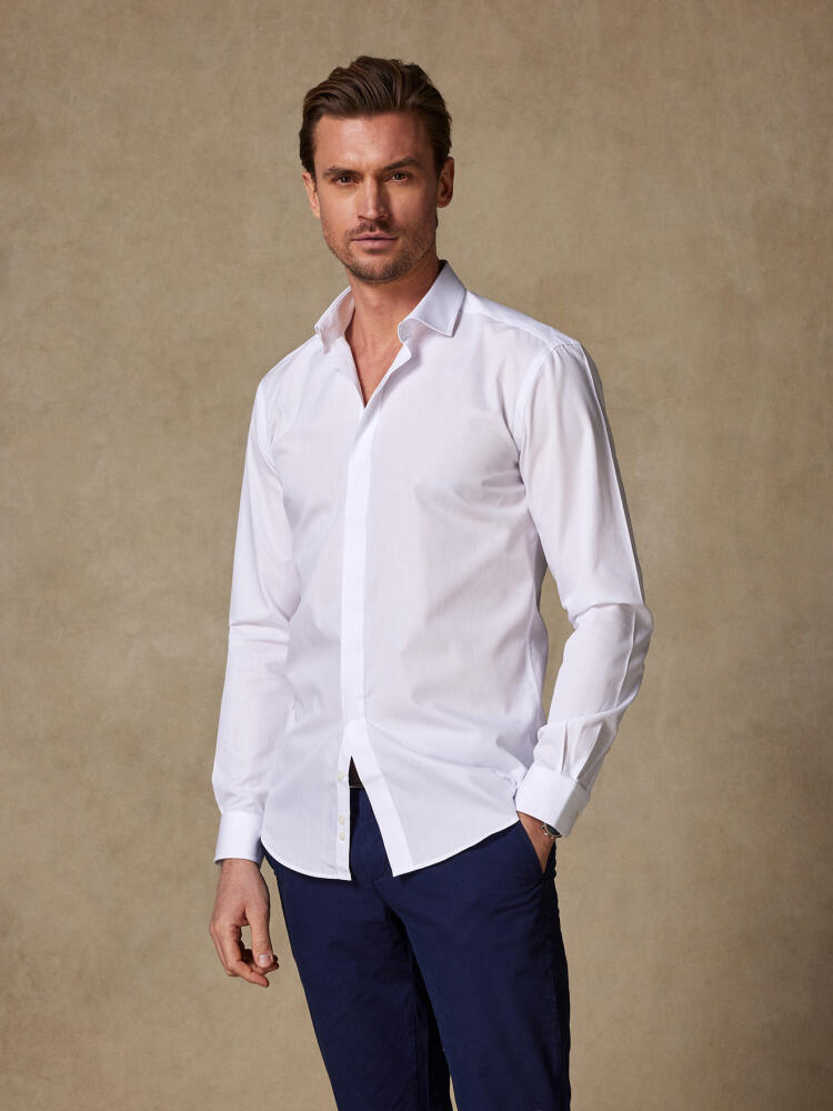 Chemise en popeline blanche - Gorge Cachée Chemises Homme