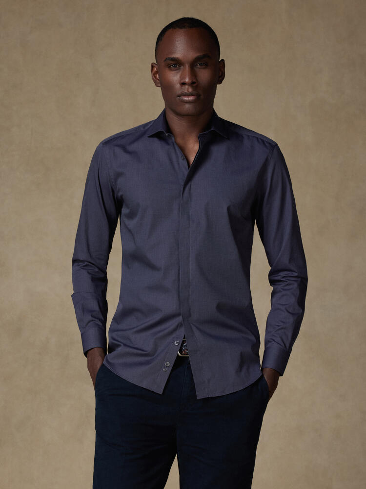 Chemise cintrée en fil à fil anthracite Chemises Homme