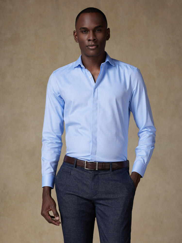 Chemise en twill ciel - Gorge Cachée Chemises Homme