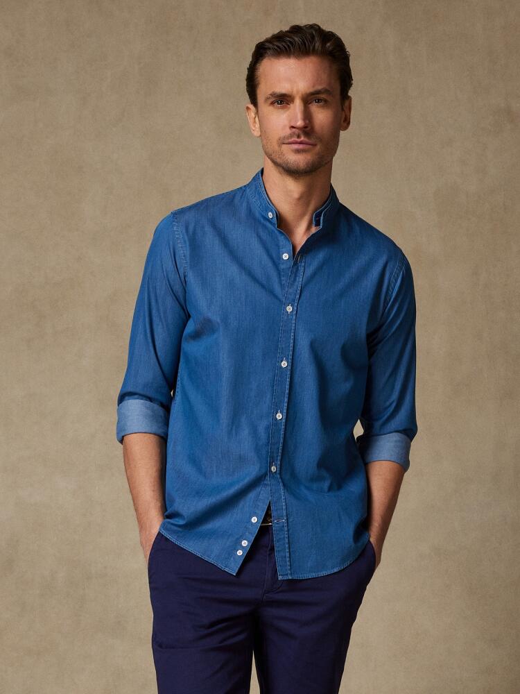 Chemise col mao en denim - Série Limitée Outlet
