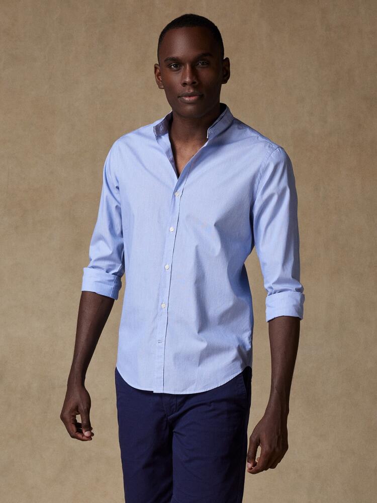 Chemise col mao en mille raies bleue - Série Limitée Outlet