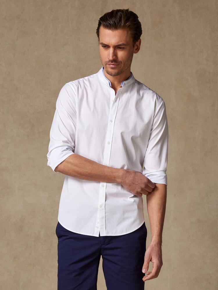 Chemise col mao en popeline blanche - Série Limitée Chemises Homme