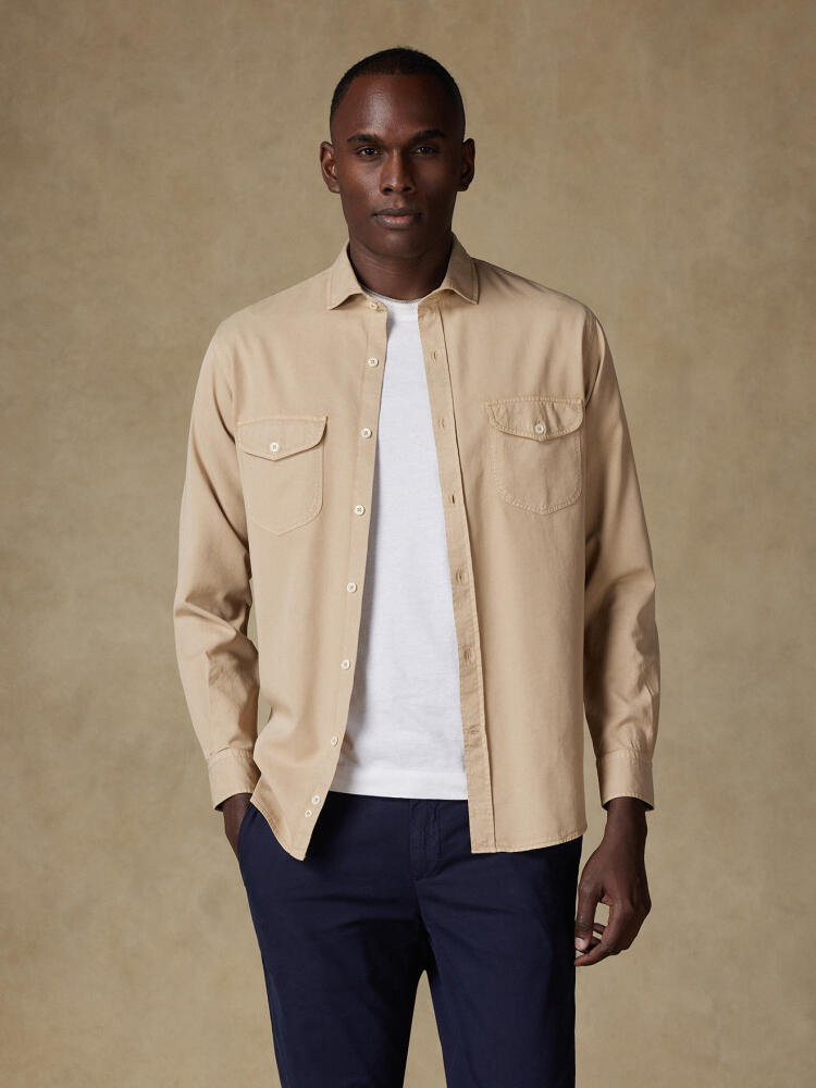 Chemise Scali en gabardine sable - Série limitée Chemises Homme