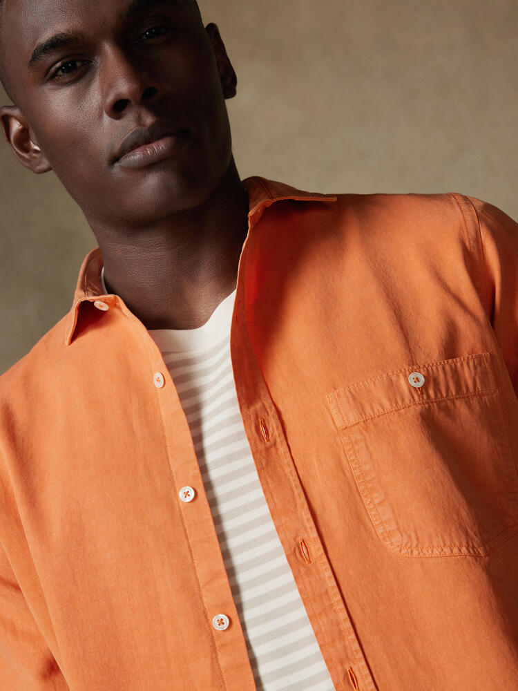 Chemise Garry en coton lyocell orange Chemises Casual Classique