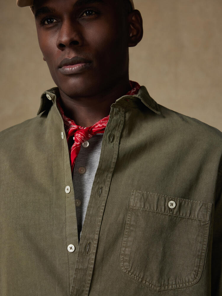 Chemise Garry en coton lyocell kaki Chemises Casual Classique