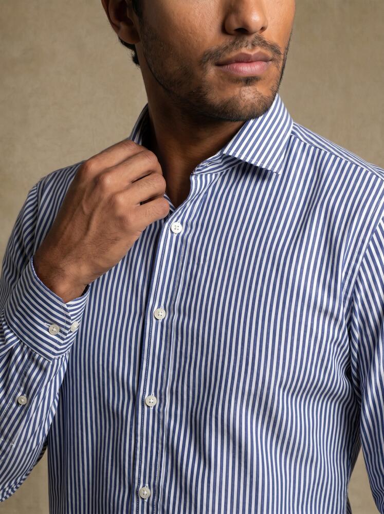 Chemise Albano à rayures marine Chemises Homme