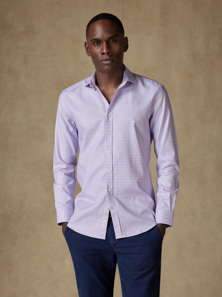 Chemise Barney à carreaux parme Chemises Homme