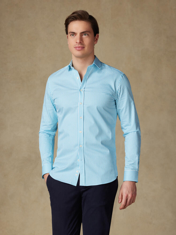 Chemise Barry à rayures turquoise Chemises Homme