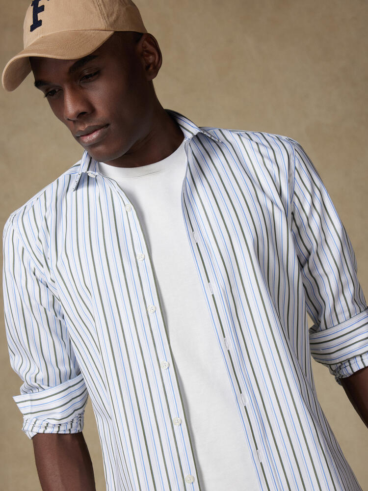 Chemise Brent à rayures kaki Chemises à Rayures