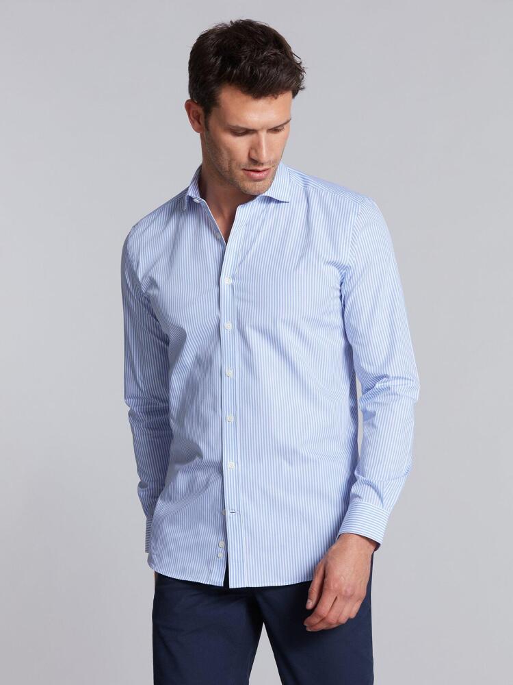 Chemise Brody à rayures ciel Chemises Homme