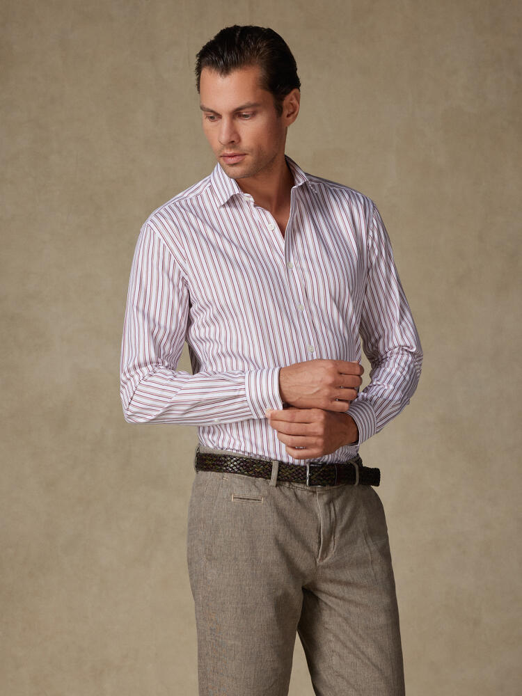 Chemise Carly à rayures bordeaux Chemises Business Classique