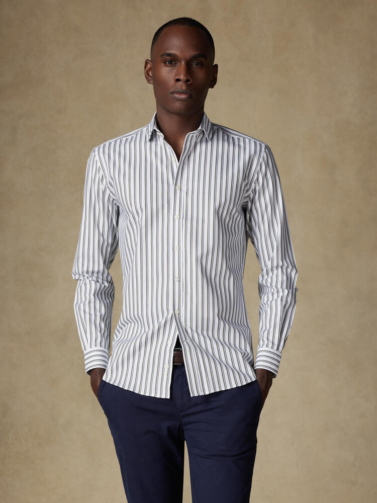 Chemise Casper à rayures kaki Chemises Homme