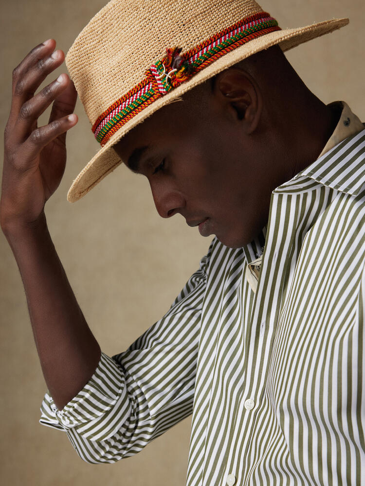 Chemise Chris à rayures kaki Chemises Business Classique