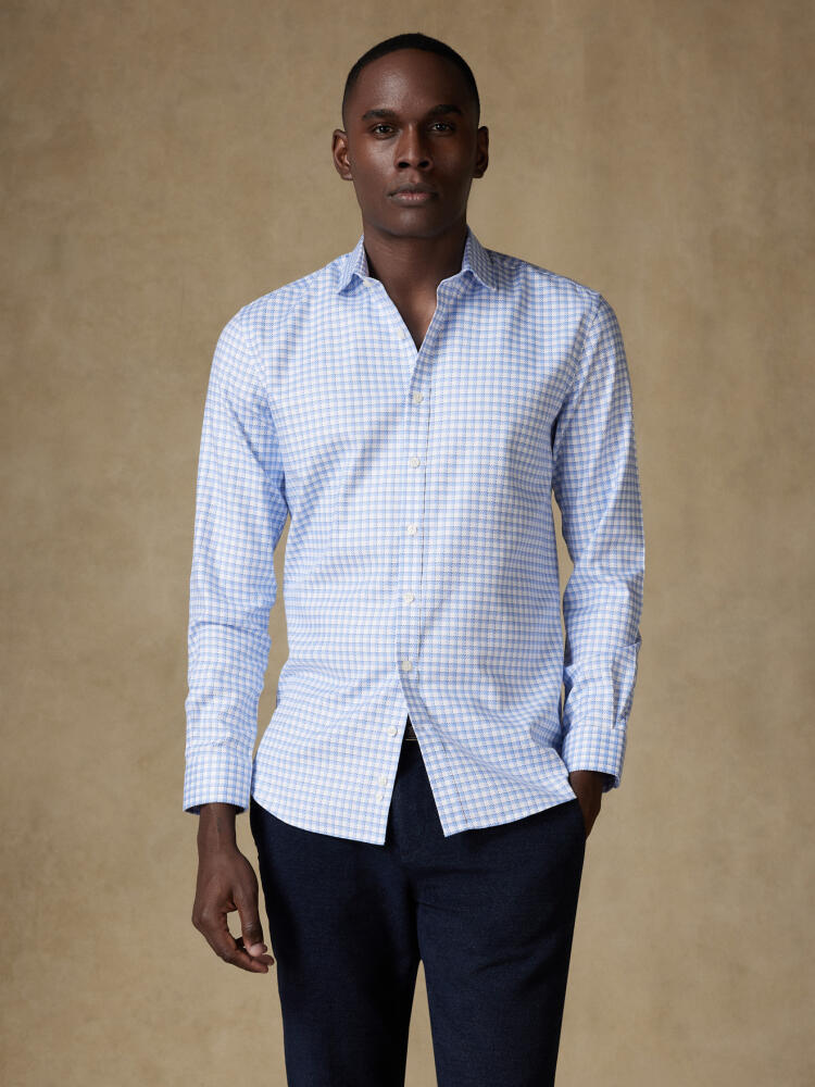 Chemise Comyn à carreaux ciel Chemises Homme