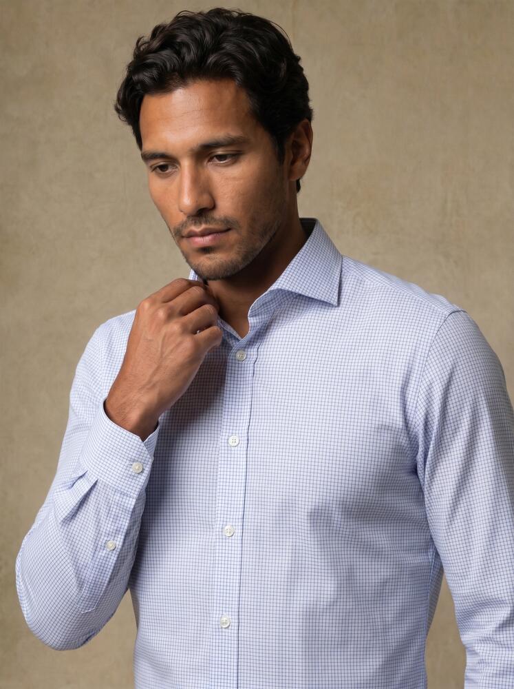 Chemise Connor à carreaux ciel Chemises Homme