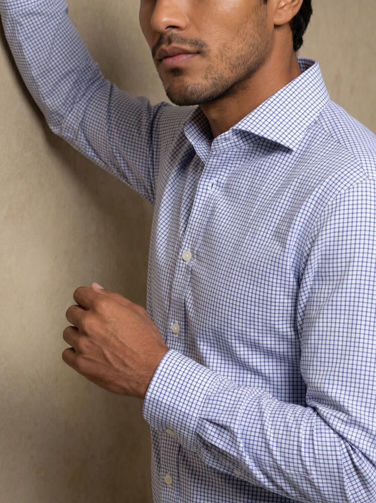Chemise Connor à carreaux bleus Chemises Homme