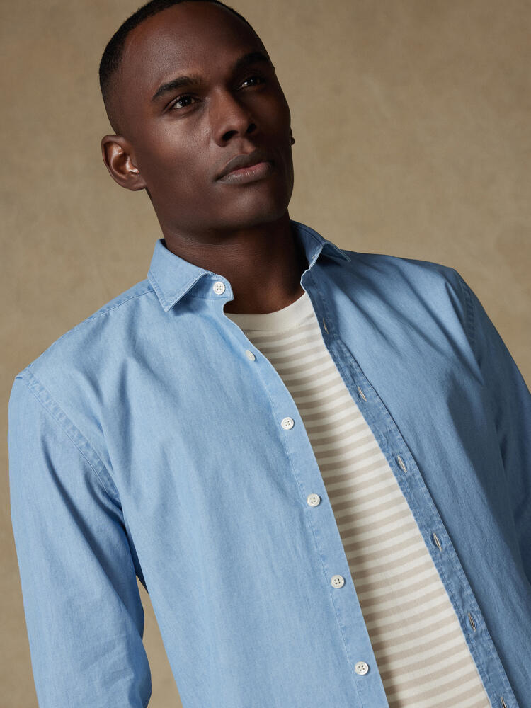 Chemise Dane en denim ciel Chemises Casual Classique