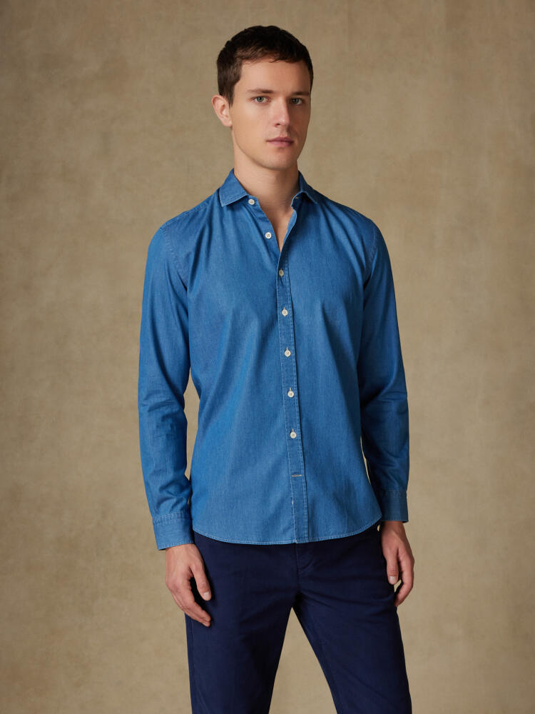 Chemise en denim ciel Chemises Homme