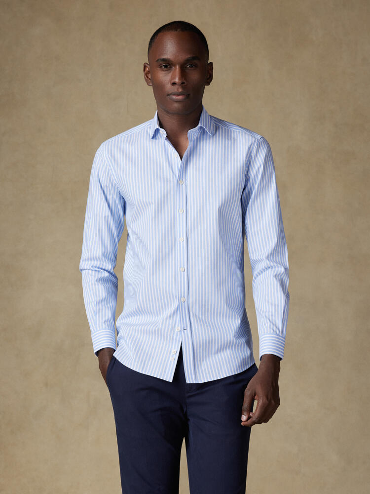 Chemise Devin à rayures ciel Chemises Homme